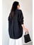 GML-4612 Siyah Düşük Omuzlu Oversize Gömlek 3