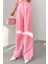 PNT-07409 Pembe Atlas Kumaş Palazzo Pantolon 1