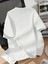 Baskılı Oversize Bisiklet Yaka T-Shirt - Beyaz 2