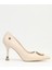 Krem Ince Topuklu Kadın Abiye Ayakkabı PC-54025 Z 1