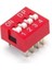 5 Adet 4 Pin Dıp Switch Kırmızı On‑off 2.54 mm Pcb 2