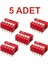 5 Adet 5 Pin Dıp Switch Kırmızı On‑off 2.54 mm Pcb 1