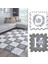 Dijital Baskılı Mor Gül Desenli Yazılı Mutfak-Oturma Odası-Salon Halısı/yapboz Halı/puzzle Halı/ Japon Halı... 1