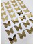 Yapışkanlı Sticker Kelebek Şekilli Sticker Etiket Parlak Gold Renkli 28 Adet 3.5x4.5 cm 2