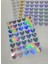 Yapışkanlı Sticker Kalp Şekilli Sticker Etiket Gökkuşağı Renkli 40 Adet 3.5x3.5 cm 2