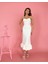 Beyaz Alt Frilly Fitted Elbise 1