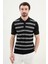 Çizgili Slim Fit Polo Yaka Erkek Triko T-Shirt 1
