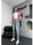 Blue Diz Paça Yırtık Mom Jean 4