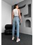 Blue Diz Paça Yırtık Mom Jean 5