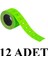 12 Adet Motex Etiket 12X21 mm Fosforlu Yeşil 2