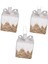 Yılbaşı Süsü Hediye Paketi Simli Kurdelalı 3'lü Paket Gold-Beyaz 6 cm . 1