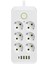 Menashop Metrashop TC-21564 6 Lı 1.5 Metre Kablolu 4 USB Li Type-C 3000W 16AH Akım Korumalı Priz (Beyaz-6) 1