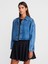 50751 Dilvin Cepsiz Crop Denim Gömlek 1