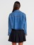 50751 Dilvin Cepsiz Crop Denim Gömlek 3