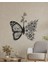 Kelebek ve Çiçek Temalı Metal Duvar Tablosu 2