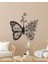 Kelebek ve Çiçek Temalı Metal Duvar Tablosu 3