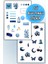 Blue Temalı 2'li Sticker Planner Ajanda Bullet Journal Için Uygun Set 1