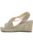 Kadın Altın Dolgu Topuklu Örgü Espadril Sandalet 25SFE4938M7 4