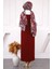 Bordo Ip Askılı Jile Elbise 3