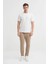 Bisiklet Yaka Ekru Erkek T-Shirt 4152 4