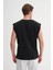 Pamuk Siyah Erkek Kolsuz T-Shirt 4210 1