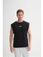 Pamuk Siyah Erkek Kolsuz T-Shirt 4210 3