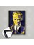 Mustafa Kemal Atatürk Sarı Lacivert Fenebahçe Çerçeveli Dikey Kanvas Tablo 1