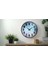 Dekoratif Türkçe Rakamlı Desenli Uv Baskılı Duvar Saati (Sessiz) Akar Mekanizma 40 cm Metal Akrep Yelkovan 2