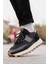- Siyah Hakiki Deri Bağcıklı Erkek Sneaker 115-801 1