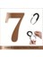 Kapı Daire Numarası 1 mm Bronz Ayna Pleksi Yapışkanlı No - 7 Yedi 1