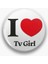 I Love Tv Girl Yazılı Y2K Grunge Stil Rozet 1