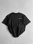 Baskılı Oversize Bisiklet Yaka T-Shirt - Siyah 1