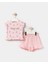 Kız Bebek Pamuklu Krem/pembe Çilek Desenli Fırfırlı T-Shirt ve Şort Takım – 2