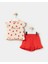 Kız Bebek Pamuklu Krem/pembe Çilek Desenli Fırfırlı T-Shirt ve Şort Takım – 3