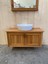 Nakkaş 100 CM,%100 Doğal Ahşap Lavabolu Banyo Dolabı,naturel,seramik Lavabo Dahil (Aynasız,armatür ve Gider Yok) 3