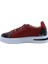 Deri Kırmızı-Sıyah Sneaker Düz 1280 01 2