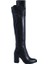 Deri /tekstil Sıyah Çizme Topuklu 363 58 1