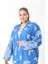 Kadın Büyük Beden Keten Kimono ve Pantolon Alt Üst Takım 24752 2
