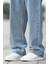 Erkek Baggy Model Açık Mavi Asit Yıkama Kot Pantolon Denim Jean 4
