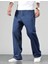 Erkek Baggy Model Asit Yıkama Lacivert Kot Pantolon 4