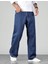 Erkek Baggy Model Asit Yıkama Lacivert Kot Pantolon 5
