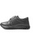 1185-E Deri Siyah Lastikli Ortopedik Casual Kadın Spor Ayakkabı 1