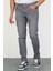 Erkek Gri Regular Fit Likralı Jean Kot Pantolon Henry 3