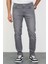 Erkek Gri Regular Fit Likralı Jean Kot Pantolon Henry 4