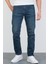 Erkek Halat's Regular Fit Okyanus Mavisi Likralı Jean Kot Pantolon Josef 1