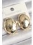 Heyf Pirinç Gold Renk Işlemeli Bombe Oval Model Kadın Küpe 1