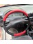 Dikişli Direksiyon Kılıfı Kırmızı Deri Siyah Deri Siyah Dikişli Peugeot 106 Için 1