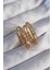 Pirinç Gold Renk Zirkon Taşlı Oval Model Küpe - TJ-BKP9079 1