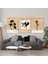 3'lü Set Kanvas Tablo Minimalist Boho Soyut Bitkiler Duvar Tablosu Salon Tablosu Bohemian Tablo 3