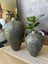 Turaç El Yapımı 2'li Dokulu Dekoratif Seramik Vazo (30 x 17 - 22 x 14 cm )- Bohem ve Japandi Tarzı, Şık 1